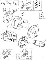 БАРАБАН І КОЛОДКИ ЗАДНЬОГО ГАЛЬМА (REAR DRUMS AND SHOES )