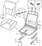 СИДІННЯ ПЕРЕДНЄ КАРКАС ТА МЕХАНІЗМ ВСТАНОВЛЕННЯ (FRONT SEAT FRAME AND FITTING LEFT HAND )